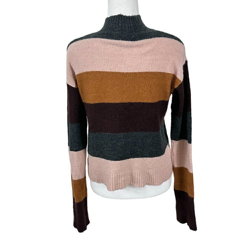 Express Retro Color Block Striped Long Sleeve Mock Turtleneck Sweater (S) - Picture 7 of 11